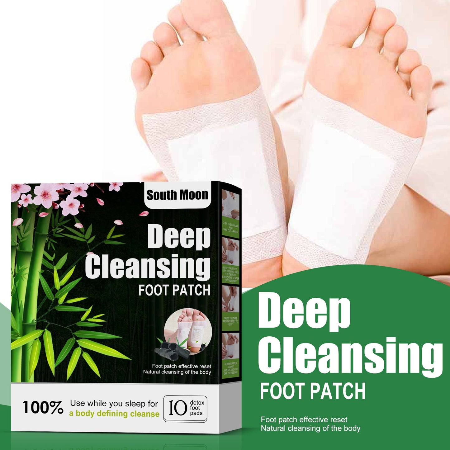 South Moon Natural herbal foot patches for dehumidification and foot massage Relieve physical stress, relax the body and mind, and aid sleep with foot patches