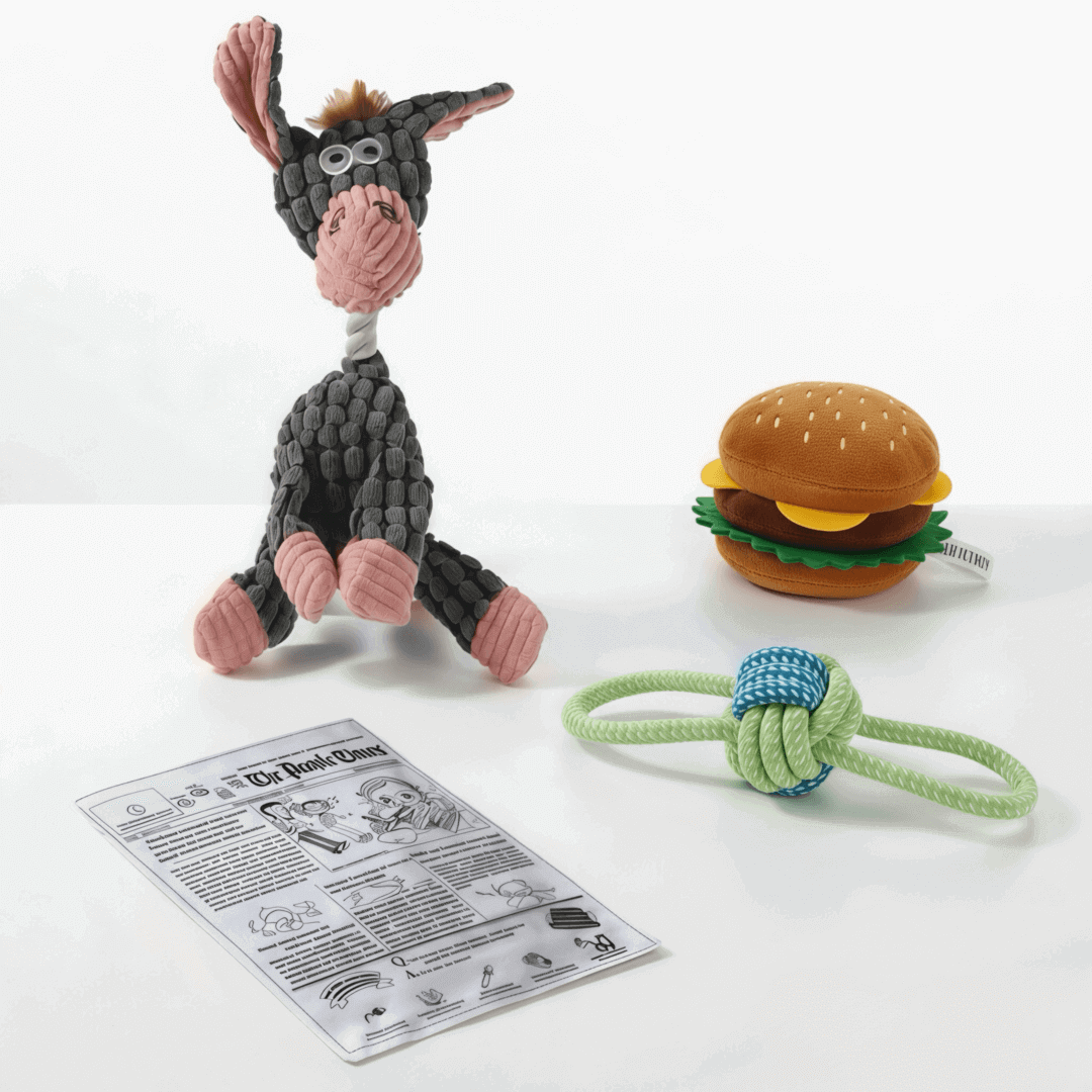 BELO 4-Pack Dog Toy Set – Chew, Squeaky & Interactive