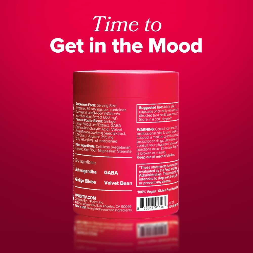 O Positiv URO Vaginal Moisture & Mood Formulated to Support Vaginal Moisture, Mood & Relaxation -30 Servings