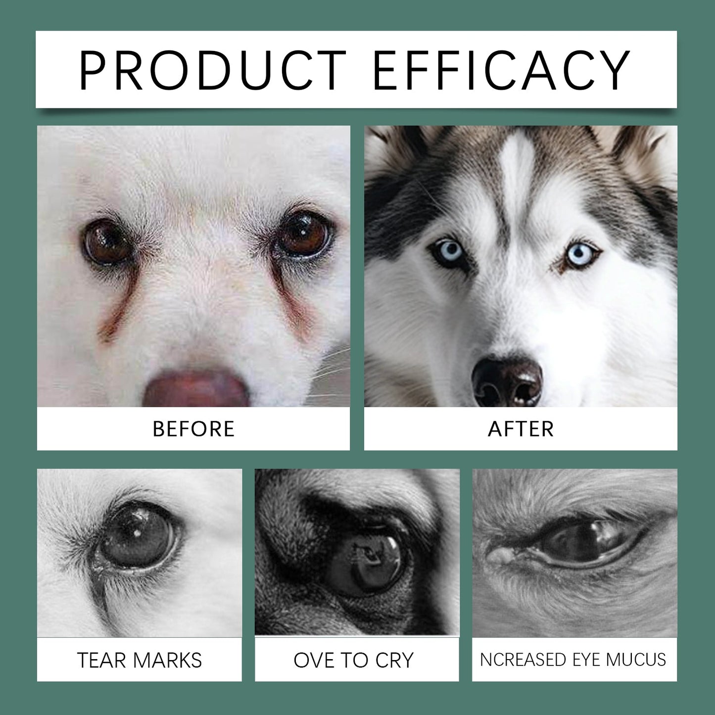 Yegbong Tear stain tablets for dogs Gentle cleaning tablets for pet dogs' tear stains and eye dirt