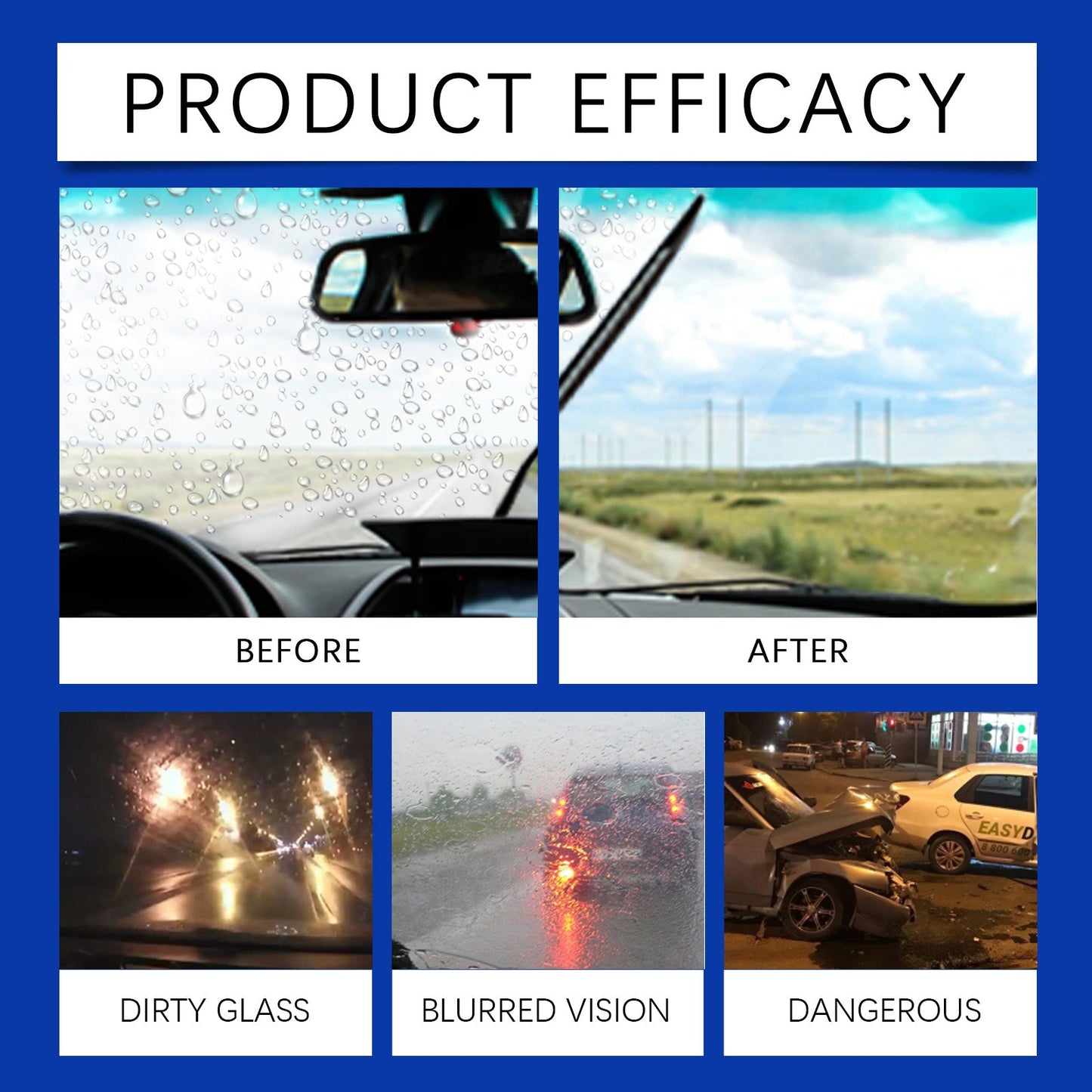 Homonth Car windshield cleaning effervescent tablets Removes stains and oil film, cleans windshield for a clear and bright finish