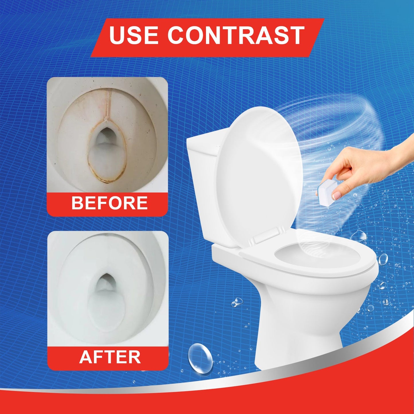 EELHOE Toilet cleaning tablets Toilet cleaning tablets for deodorizing, removing scale and urine stains, and fresh-smelling sink stain remover