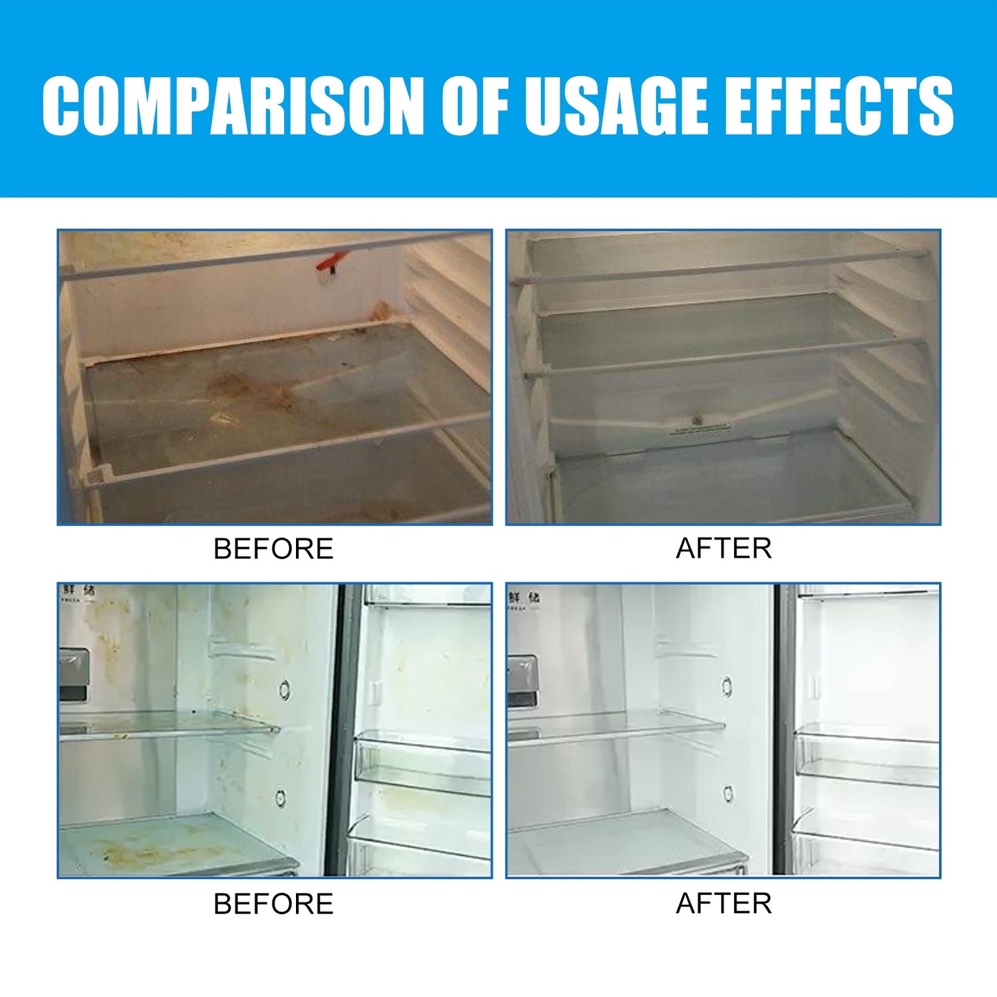 Jakehoe Refrigerator cleaning tablets Refrigerator and freezer deep cleaning, descaling, dirt removal, and odor-eliminating effervescent tablets
