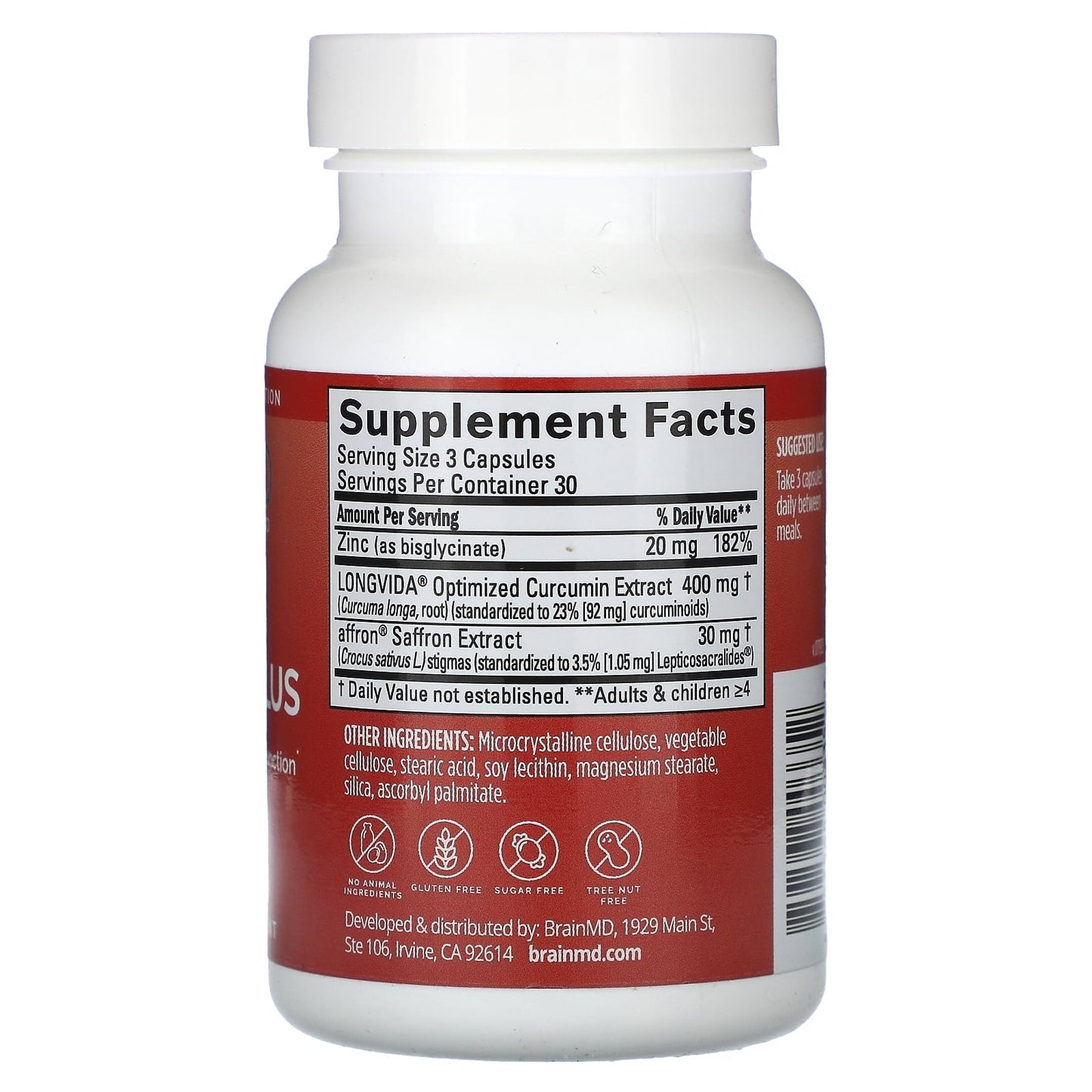 BrainMD Happy Saffron Plus, 90 Vegan Capsules,Feel the Joy of a Balanced Mind &Restful Sleep