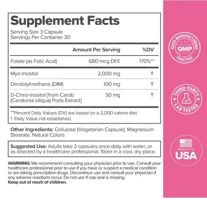 FLO Ovarian Support Vitamin 90 Vegan Capsules Dietary Supplement Hormone Balance