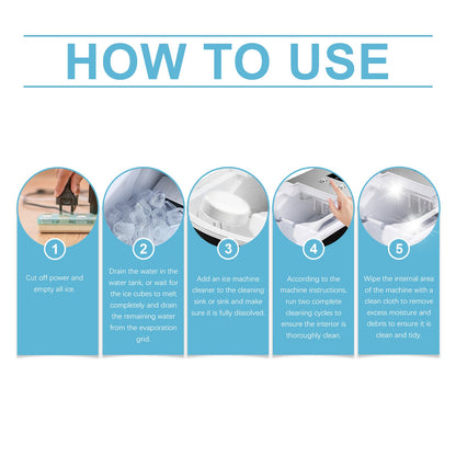 Jakehoe Ice Maker Cleaning Tablets Household Mild Cleaning, Descaling, Deodorizing, and Care Ice Maker Cleaning Tablets