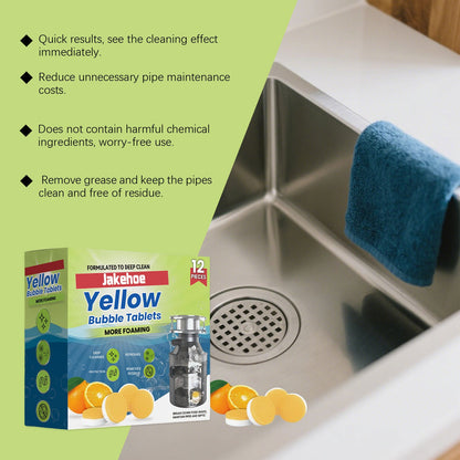 Jakehoe Pipe cleaning tablets Household cleaning drain cleaner for unclogging hair and grease in sewers