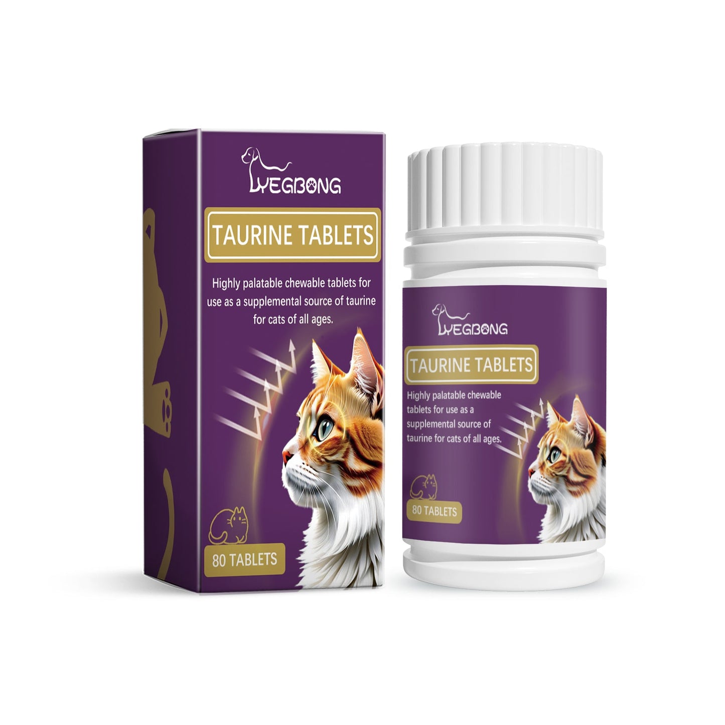 Yegbong Compound Taurine Tablets for Cats Pet nutritional supplement multi-vitamin taurine tablets for cats
