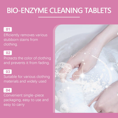 Jakehoe Clothing Stain Removal Effervescent Tablets Biological Enzyme Explosive Salt Laundry Cleaning and Stain Removal Effervescent Tablets