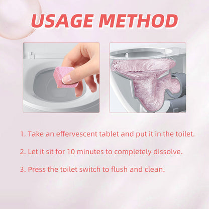 Jakehoe Toilet Effervescent Tablets Toilet cleaner for removing odors, yellow stains, dirt, and urine marks; toilet bowl cleaning tablets