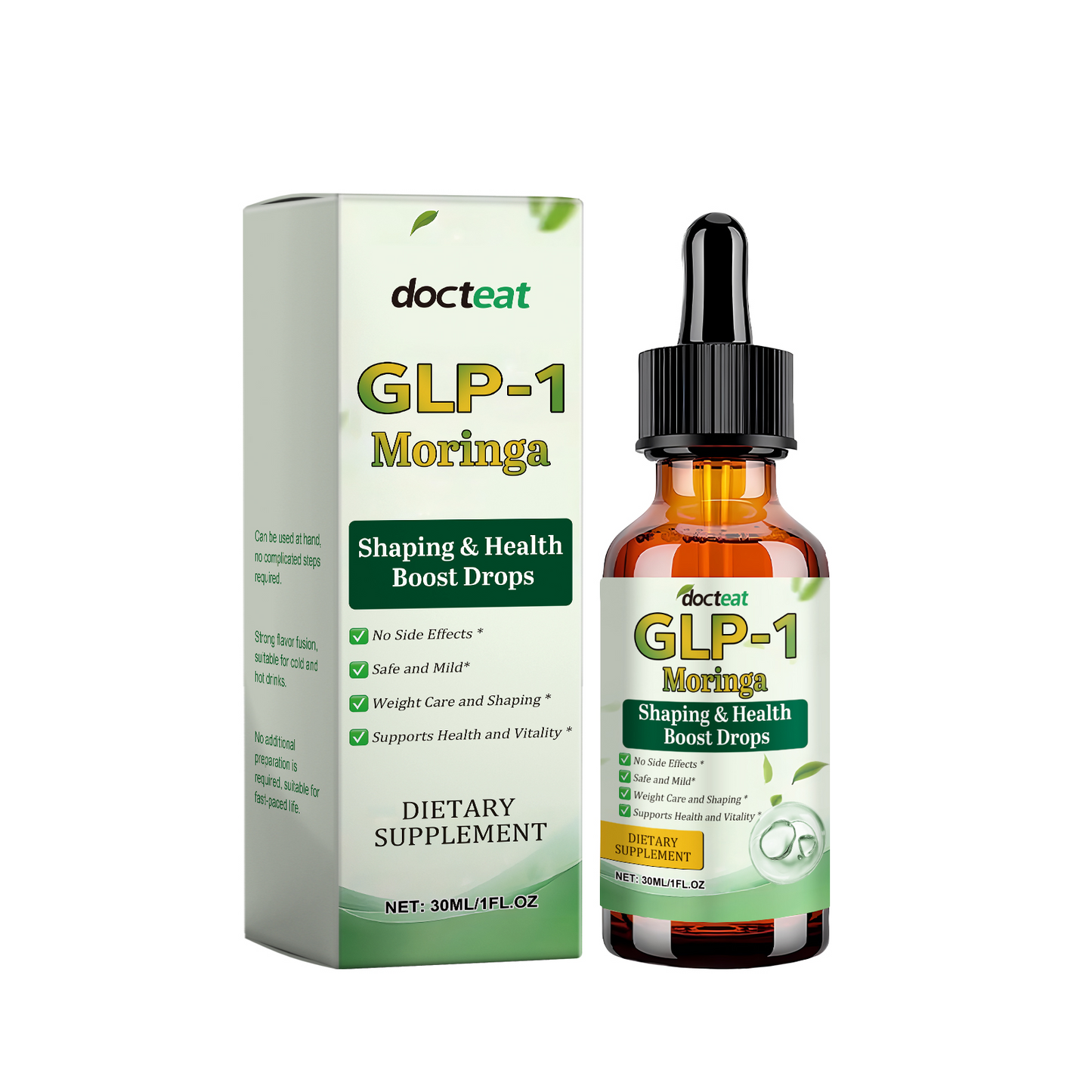 Docteat Body Care Drops Plant-based ingredients gently protect and balance the body, dietary supplement for managing your figure