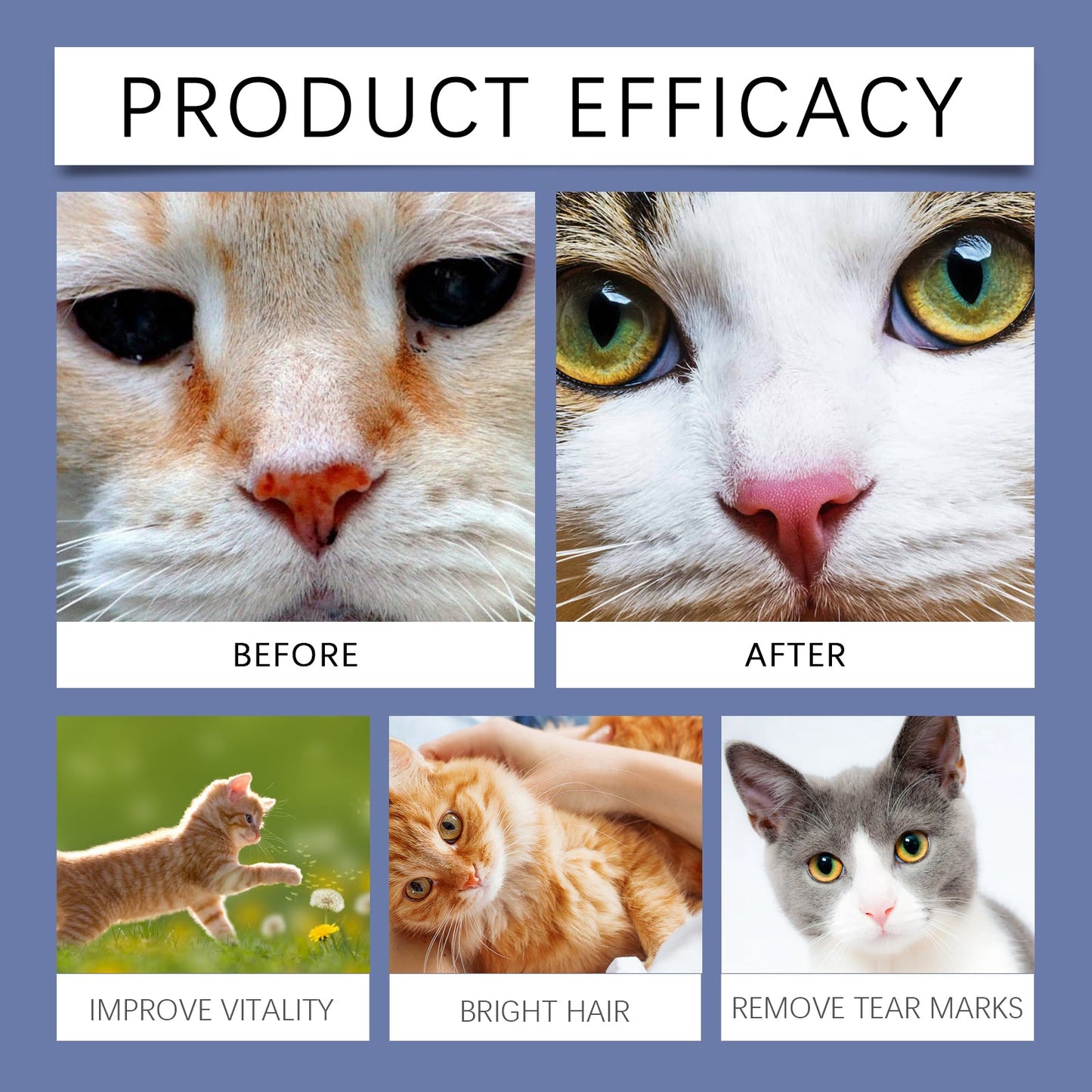 Yegbong Tear stain remover for cats Pet nutritional supplement for cats, tear stain remover tablets to moisturize the eyes