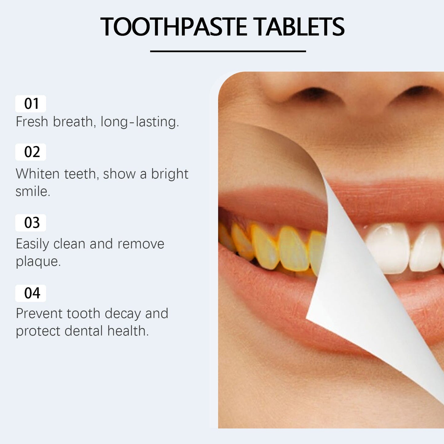 Oralhoe Mint toothpaste tablets Portable cleaning toothpaste tablets for fresh breath, stain removal, and odor elimination
