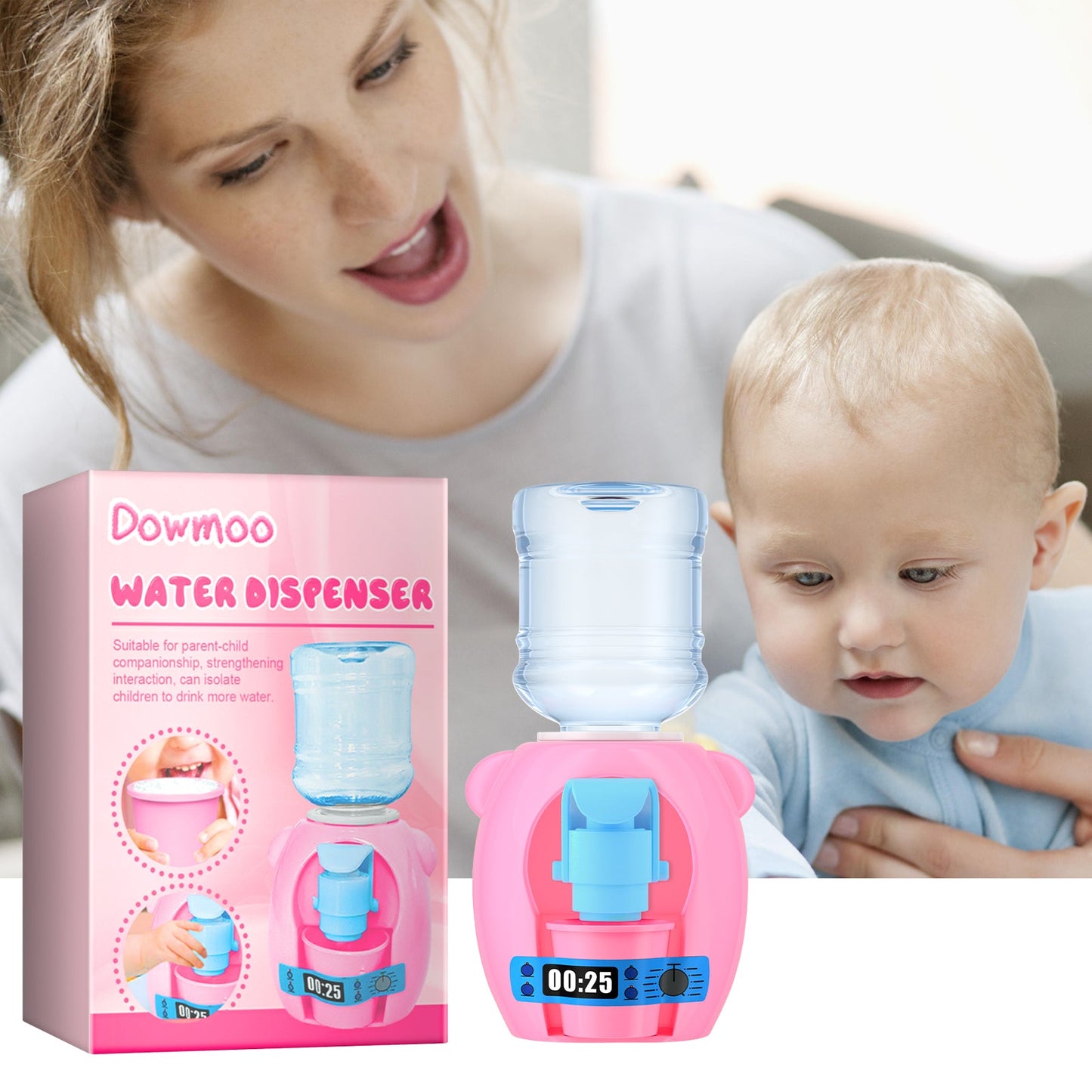 Dowmoo Children's Mini Water Dispenser Baby kitchen toy mini fun pretend play beverage dispenser that can dispense water