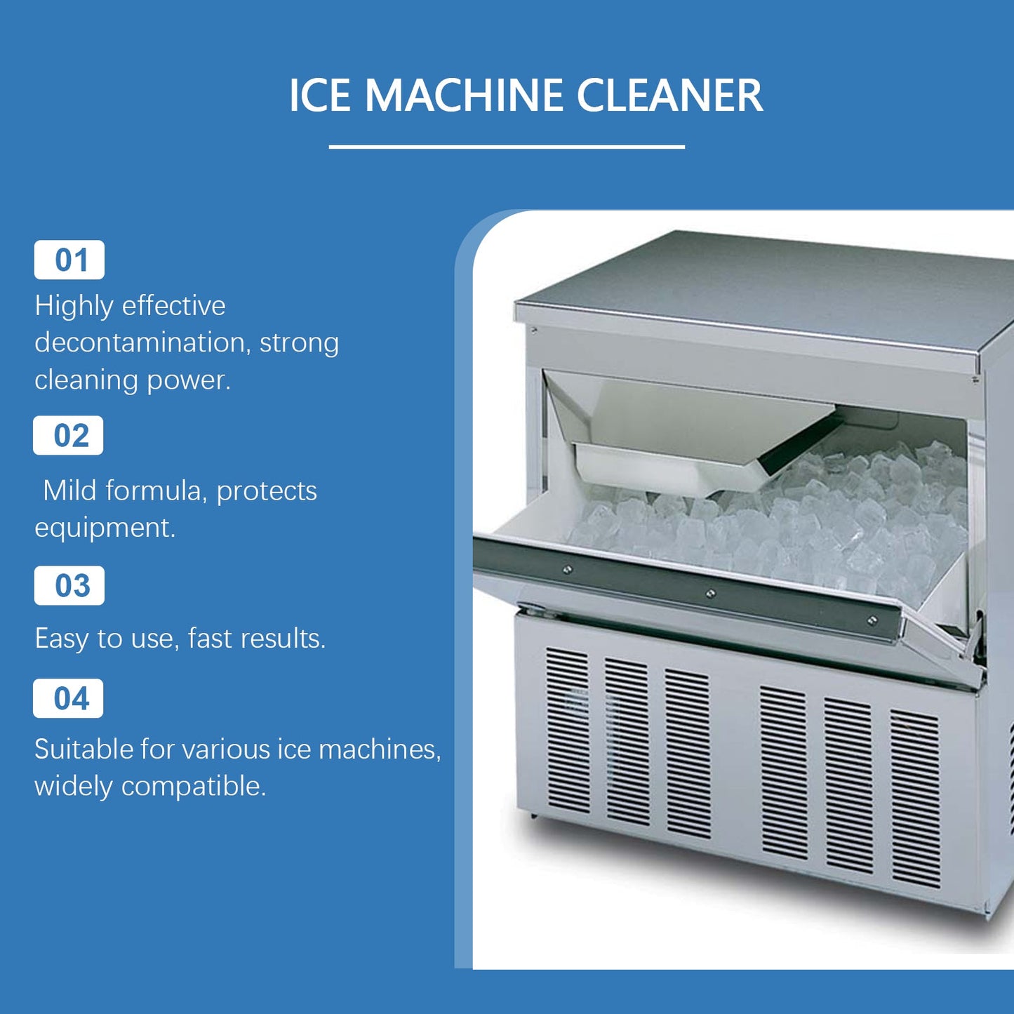 Jakehoe Ice Maker Cleaner Daily gentle cleaning, descaling, deodorizing, and decontamination care for ice maker cleaning