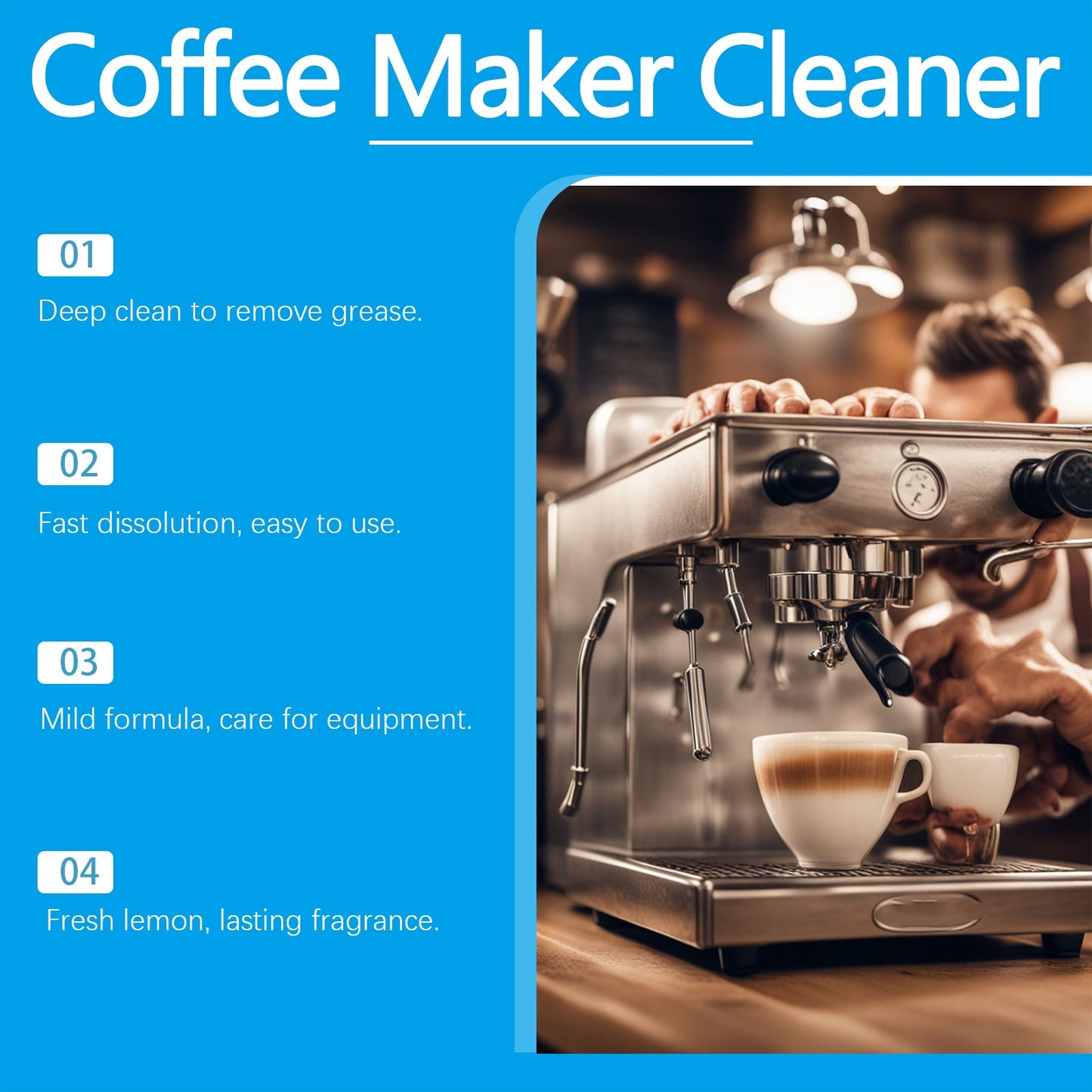 Jue-Fish Coffee machine cleaning tablets Cleaning and descaling the coffee machine filter to maintain and clean it from dirt