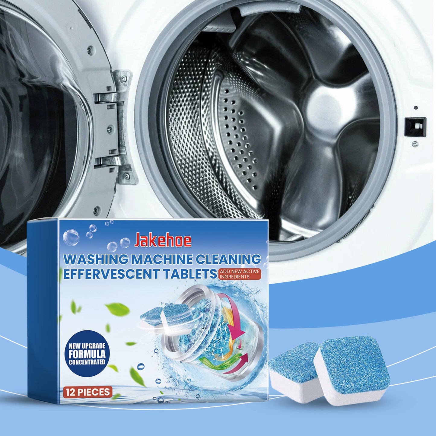 Jakehoe Washing machine cleaning tablets Laundry tub cleaning tablets for removing dirt, odors, and leaving a fresh scent