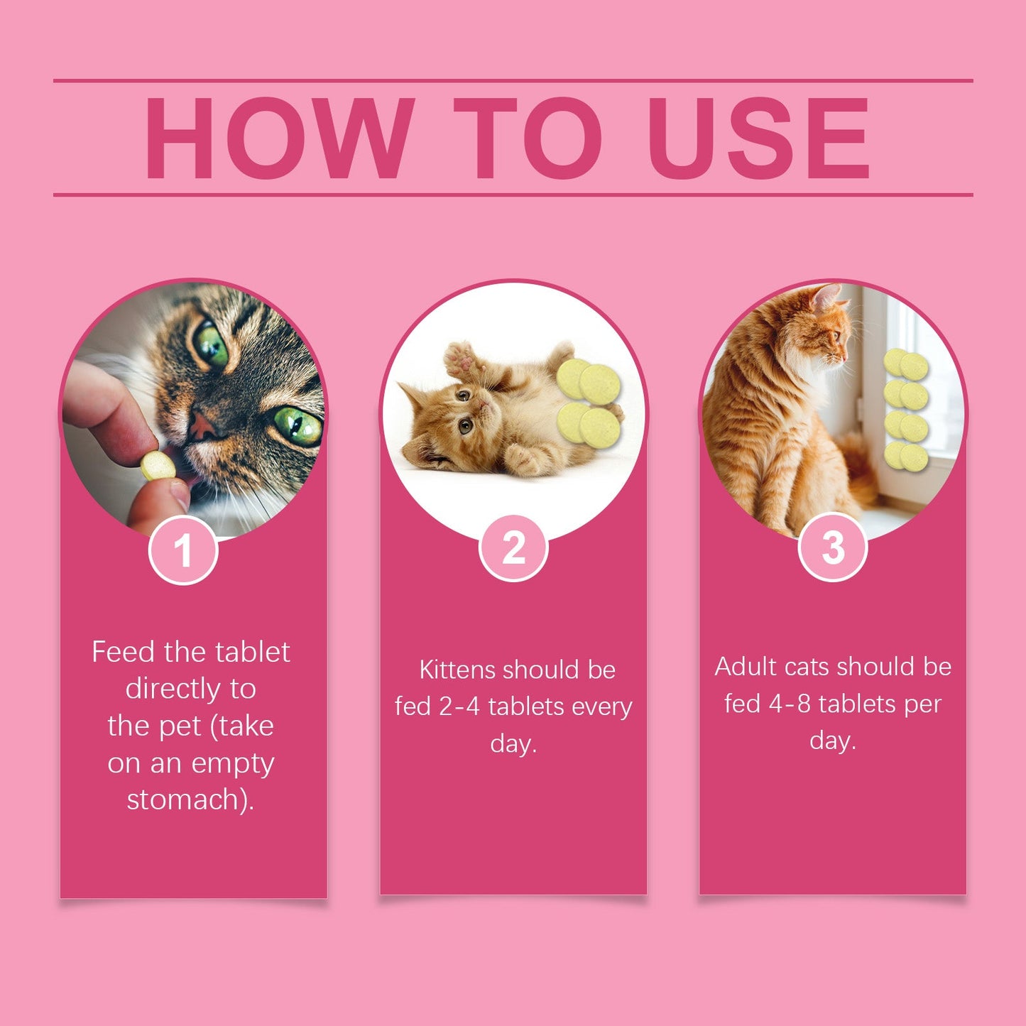 Yegbong Micro-element tablets for cats Vitamin supplements for cats to balance their diet and provide nutritional supplements