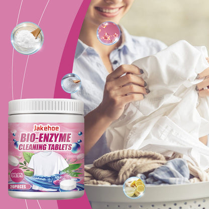 Jakehoe Clothing Stain Removal Effervescent Tablets Biological Enzyme Explosive Salt Laundry Cleaning and Stain Removal Effervescent Tablets