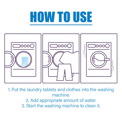 Jakehoe Laundry tablets Gently cleans oil stains and dirt from clothes, softens, protects color, and leaves a long-lasting fragrance - laundry sheets