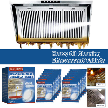 Jaysuing Oil stain cleaning tablets（Boxed） Heavy grease and stain cleaning effervescent tablets for kitchen range hoods and stoves