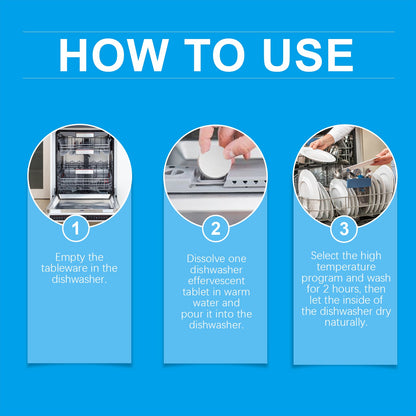 Jue-Fish Dishwasher cleaning tablets Kitchenware stain remover for heavy grease stains, tableware cleaner, dishwashing detergent