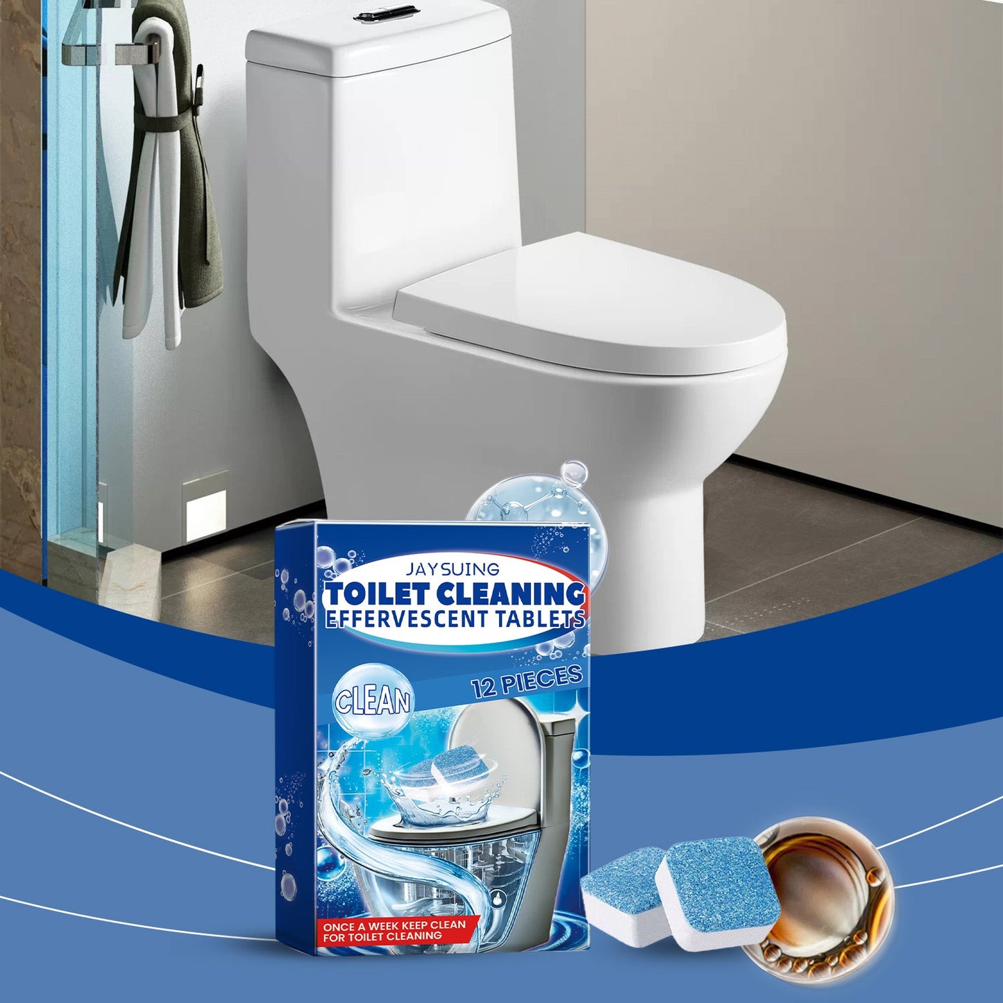 Jaysuing Toilet cleaning tablets Fragrant cleaning products for bathroom cleaning, toilet descaling, and odor removal