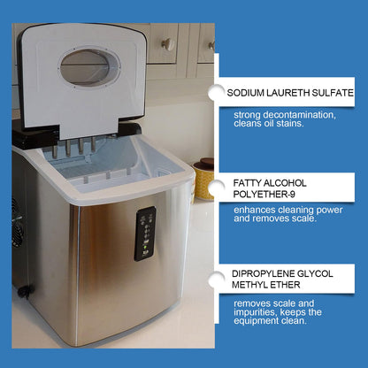 Jakehoe Ice Maker Cleaner Daily gentle cleaning, descaling, deodorizing, and decontamination care for ice maker cleaning