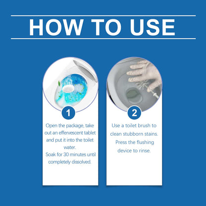 Jakehoe Toilet cleaning effervescent tablets Toilet cleaner removes odors, removes scale and yellowing, and provides long-lasting fresh air