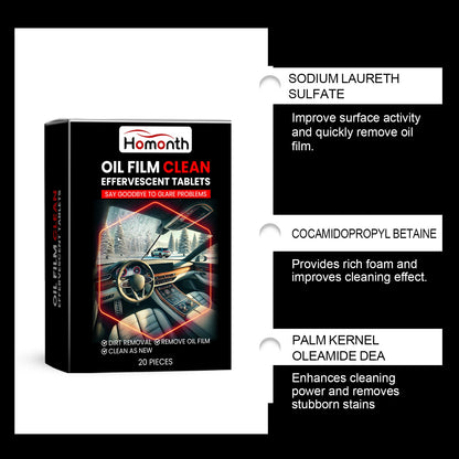 Homonth Car windshield oil film effervescent tablets Windshield oil film stain cleaning effervescent tablets