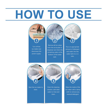Jakehoe Ice Maker Cleaner Daily gentle cleaning, descaling, deodorizing, and decontamination care for ice maker cleaning
