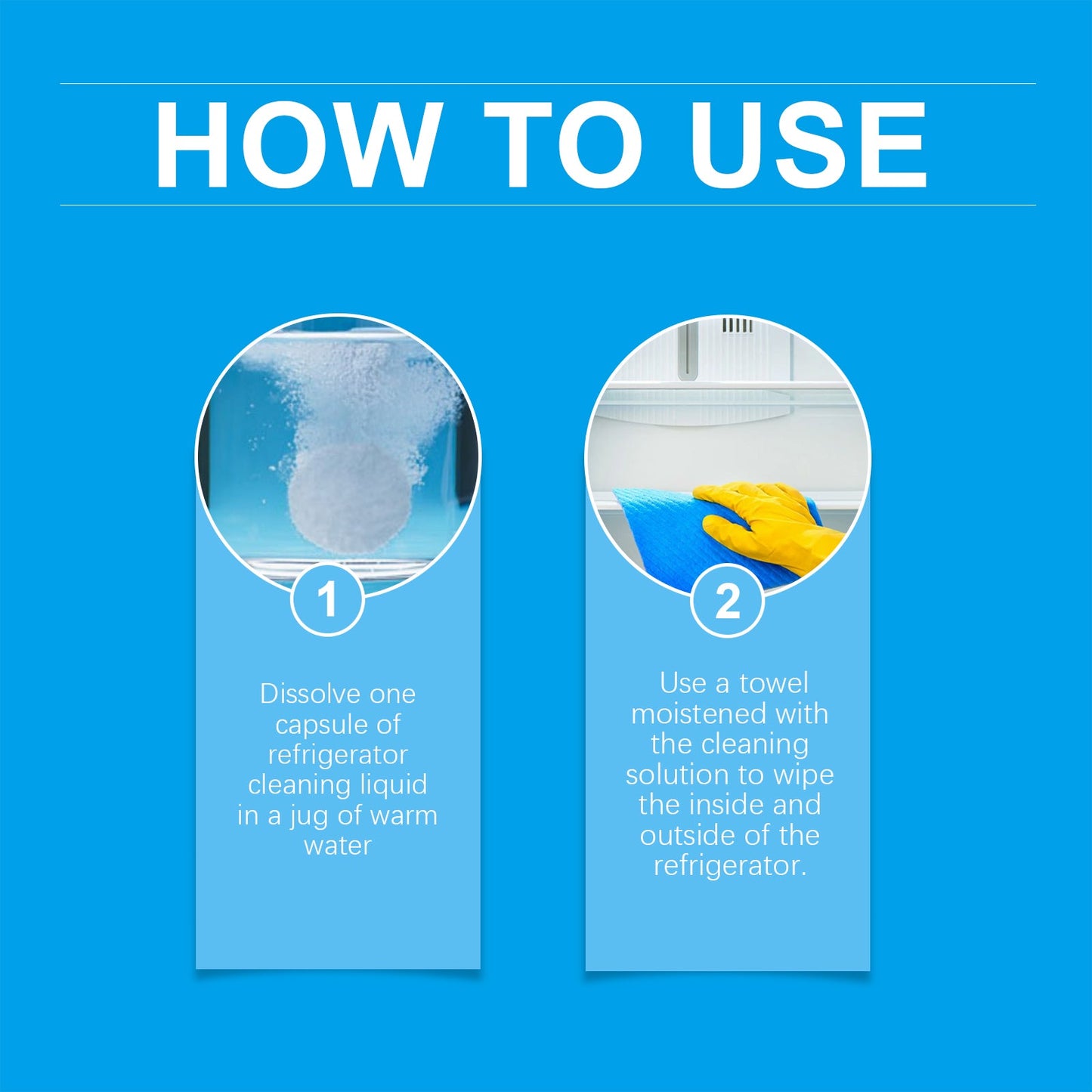 Jue-Fish Refrigerator cleaning effervescent tablets Kitchen refrigerator cleaning tablets for removing grease and odors, multi-purpose cleaning tablets