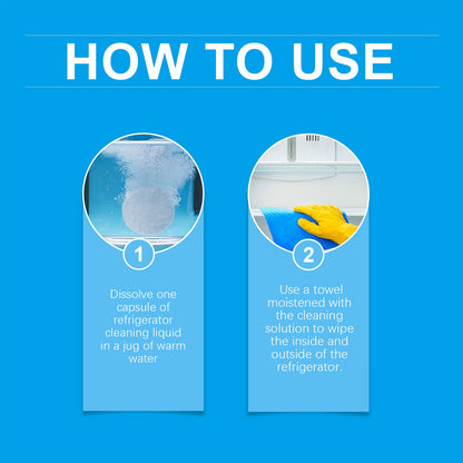 Jue-Fish Refrigerator cleaning effervescent tablets Kitchen refrigerator cleaning tablets for removing grease and odors, multi-purpose cleaning tablets