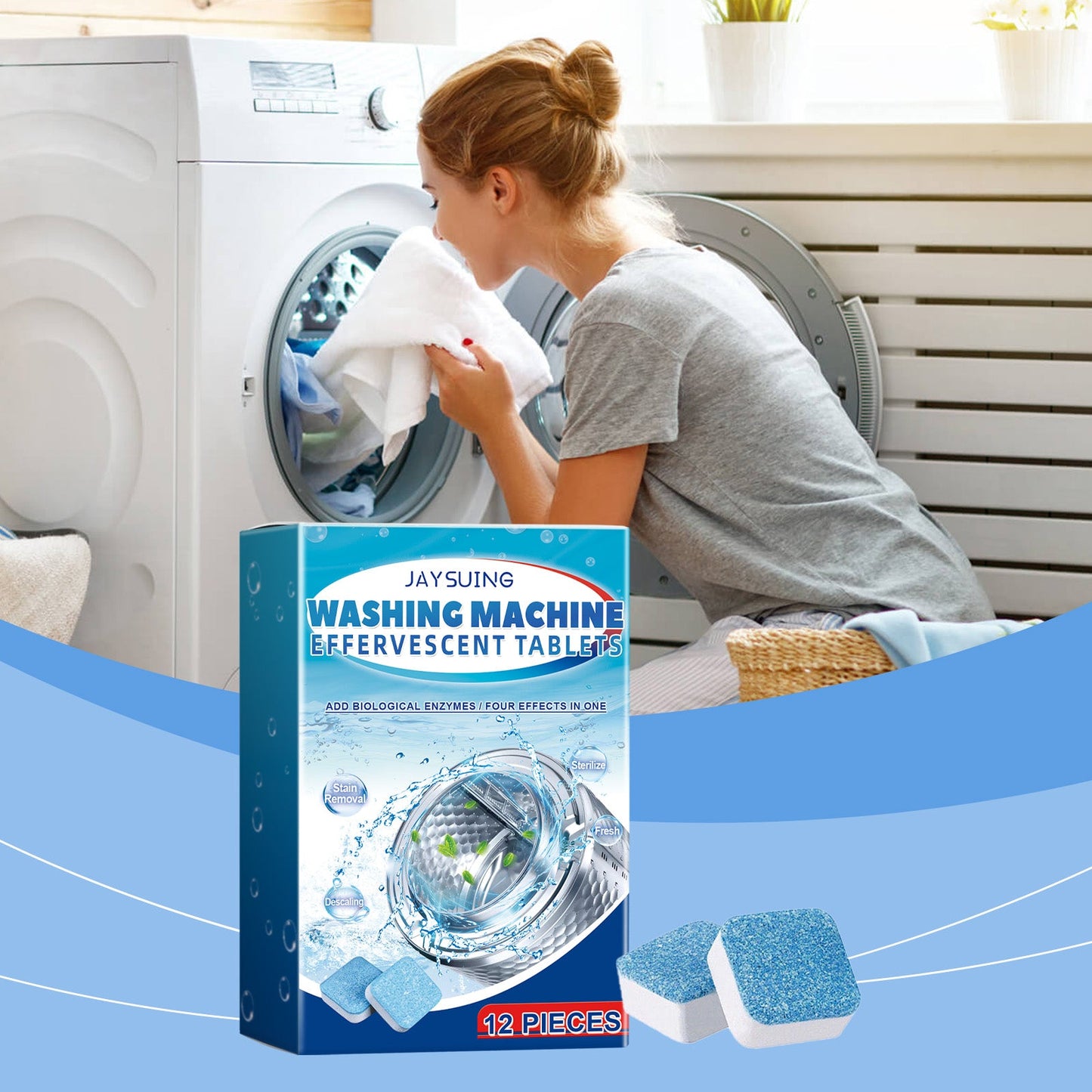 Jaysuing Washing Machine Cleaner Household fully automatic washing machine decontamination drum cleaning and descaling effervescent tablets