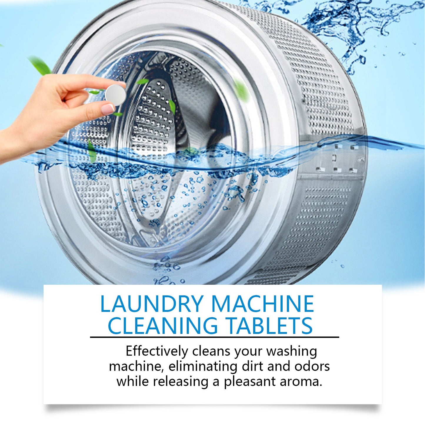 Jue-Fish Washing machine cleaning tablets Washing machine tank stain remover, dirt cleaner, odor eliminator, effervescent tablets