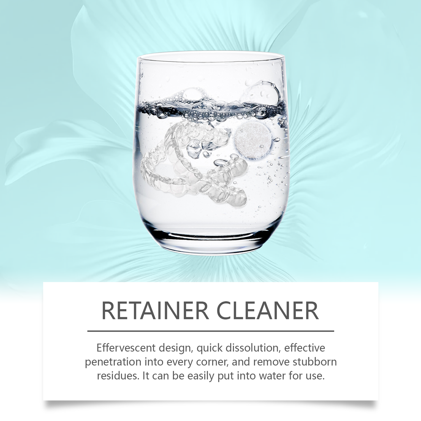Oralhoe Denture Retainer Cleaning Tablets Tartar buildup cleaner, stain remover, denture care cleaning tablets