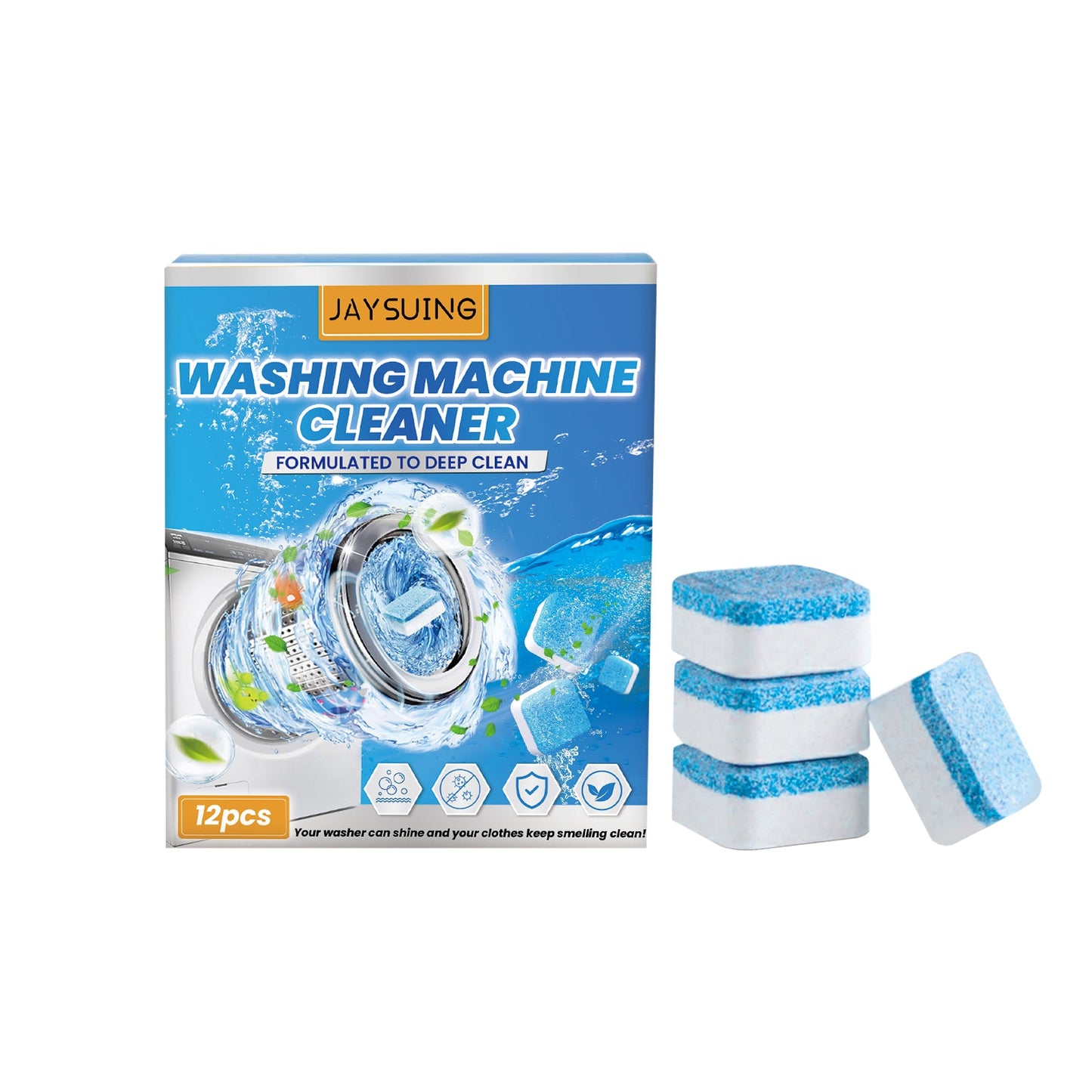 Jaysuing Washing machine cleaning tablets Drum-type pulsator household washing machine tank cleaning removes odors and dirt