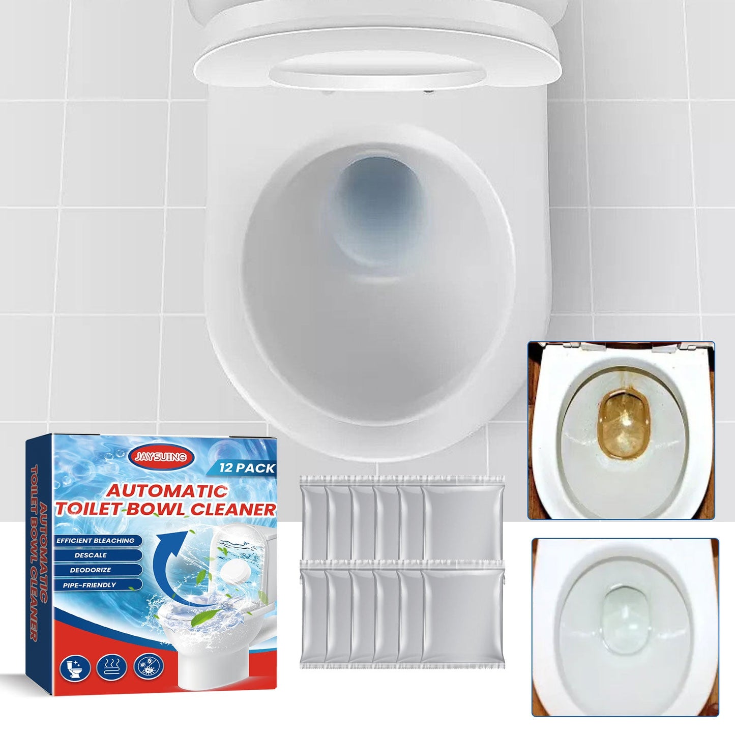 Jaysuing Toilet cleaning effervescent tablets Household descaling, deodorizing, and stain-removing toilet cleaner