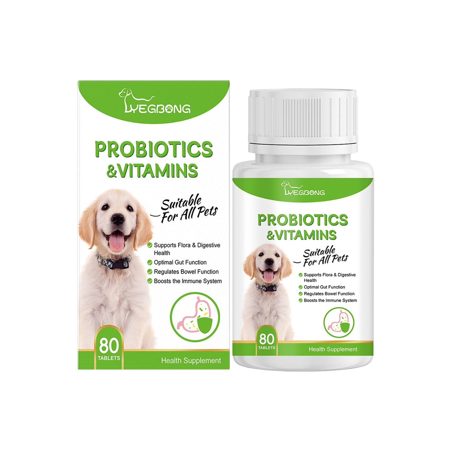 Yegbong Pet Probiotic Tablets Improves intestinal health, promotes nutrient absorption, pet care supplement