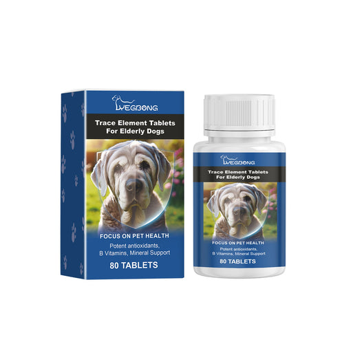 Yegbong Trace element tablets for elderly dogs Nerve-stimulating calcium supplement for overall health and care for elderly dogs