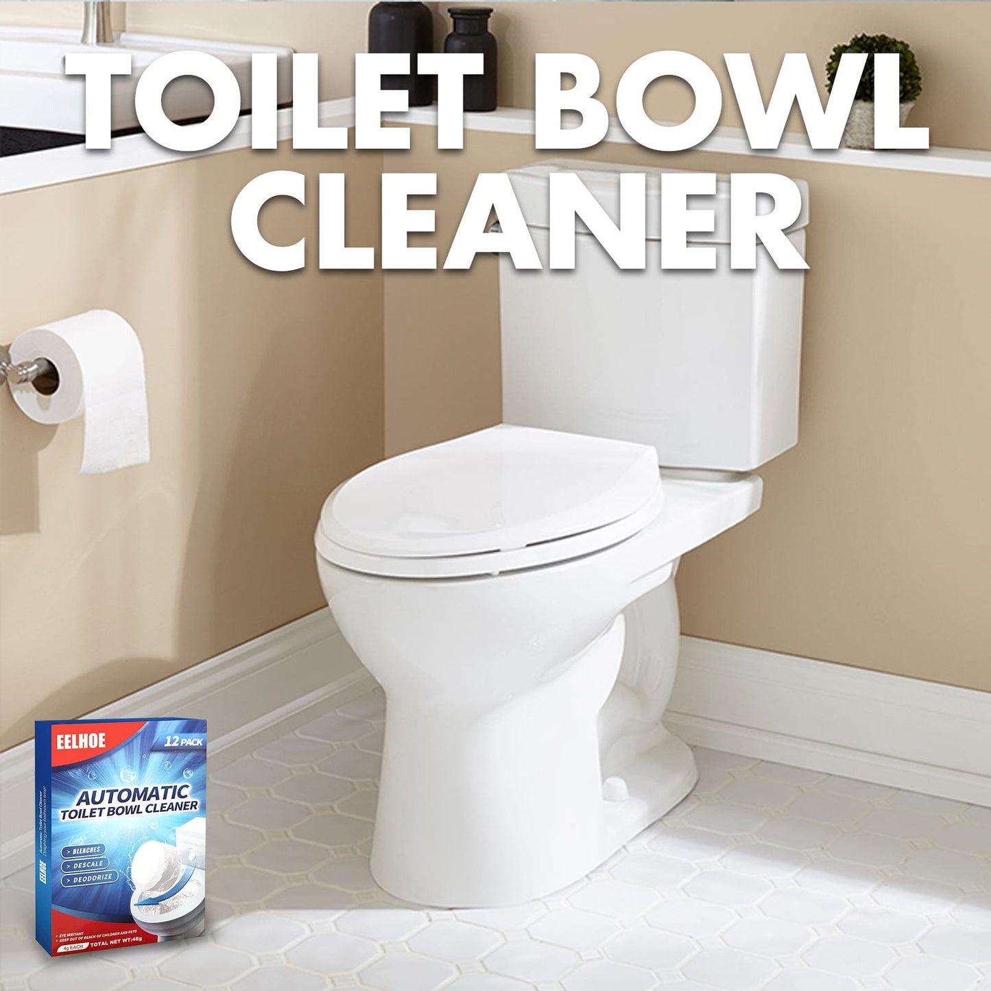 EELHOE Toilet cleaning effervescent tablets Bathroom toilet descaling, decontamination, deodorization, multi-effect odor removal, and freshness