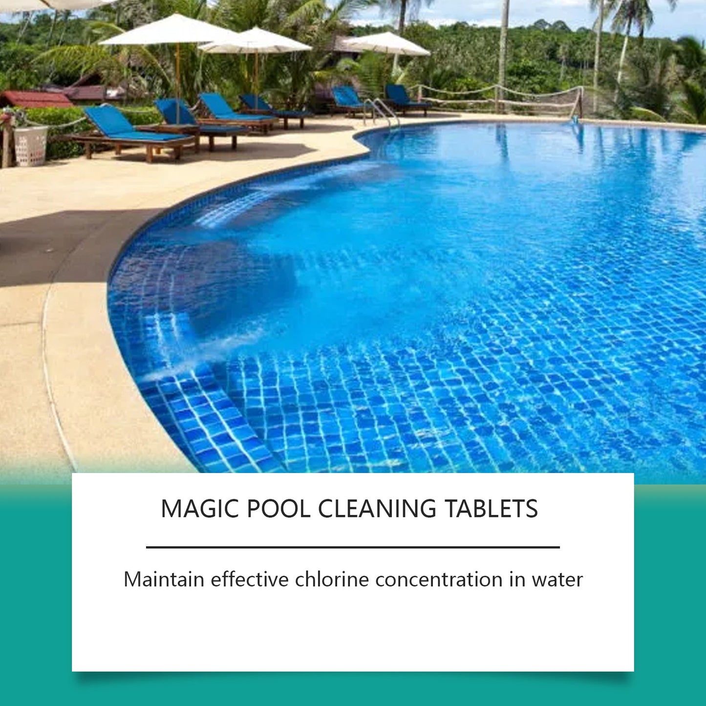 Jaysuing Pool cleaning tablets Daily private pool cleaning tablets for removing scale and odors, instant cleaning