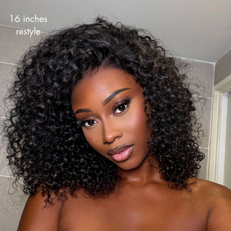 Beginner Friendly 200% Density Glueless 5x5 Closure Pre-Cut Lace Afro Curly Wig Flexi-Fit Drawstring Cap