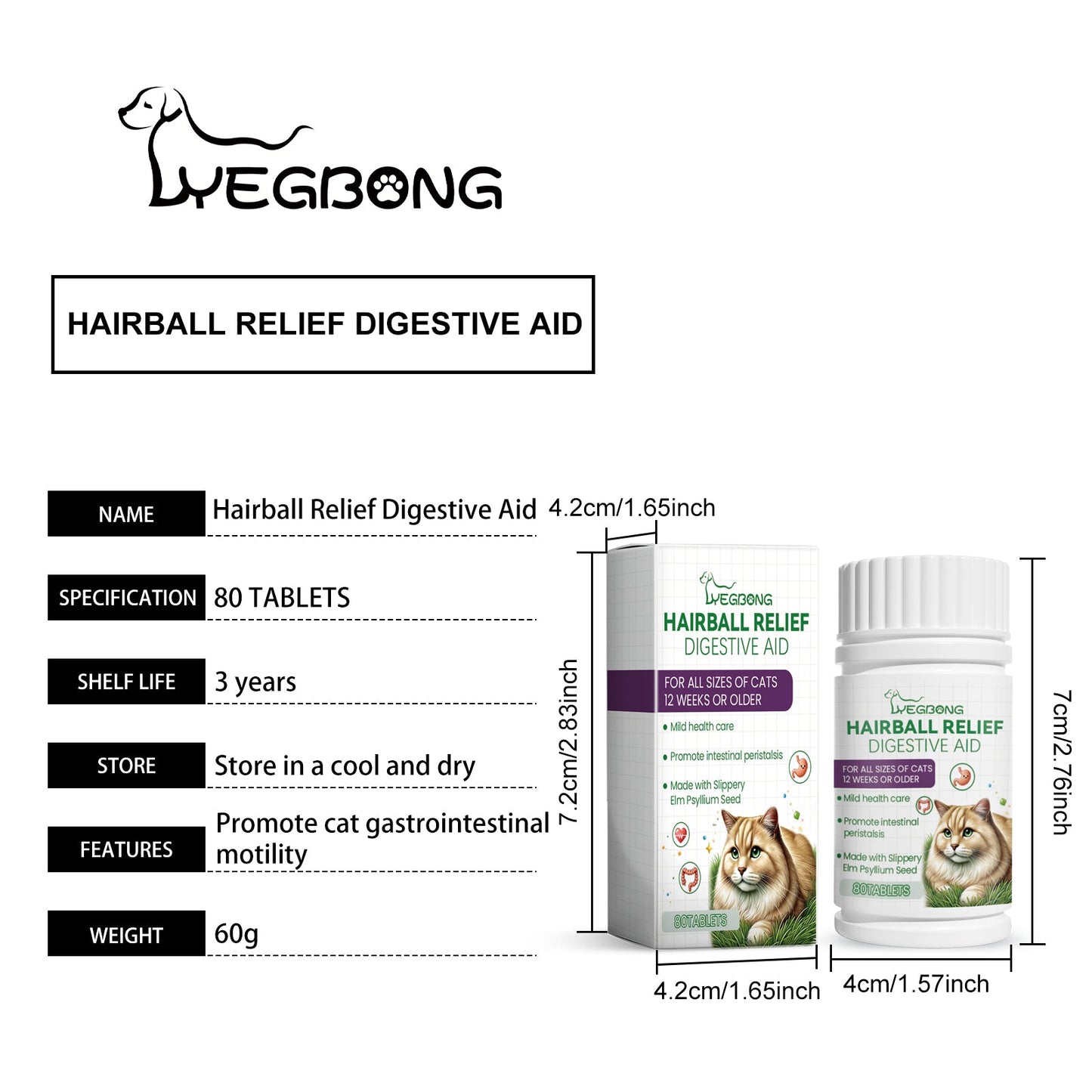 Yegbong Cat grass tablets Nourishing and health-preserving tablets rich in dietary fiber for cats and dogs