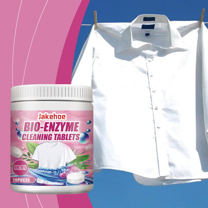 Jakehoe Clothing Stain Removal Effervescent Tablets Biological Enzyme Explosive Salt Laundry Cleaning and Stain Removal Effervescent Tablets