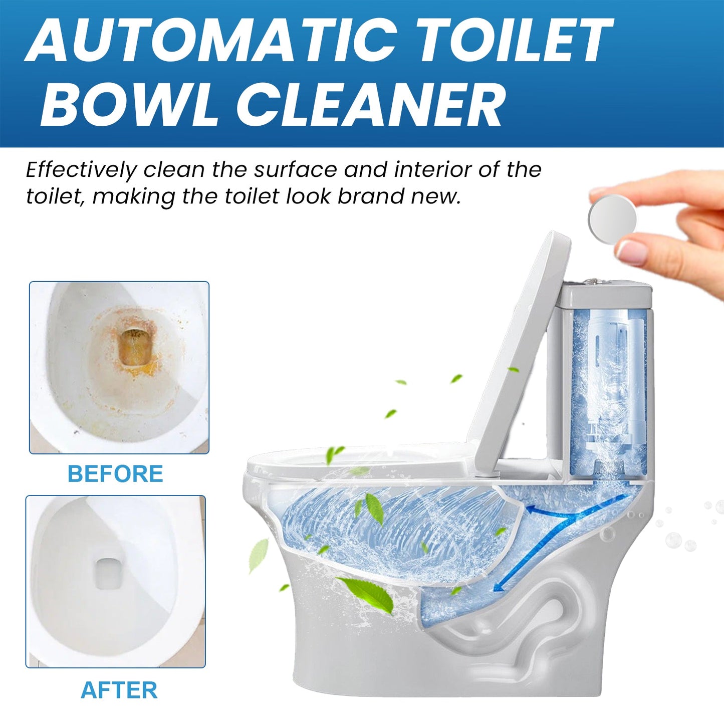 Jakehoe Toilet cleaning effervescent tablets Bathroom toilet cleaner for removing odors, urine stains, and dirt