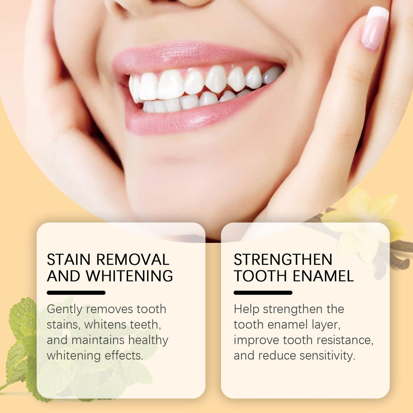 Oralhoe Vanilla Mint Toothpaste Tablets Cleans dental stains, protects oral health, freshens breath, portable dental cleaning tablets