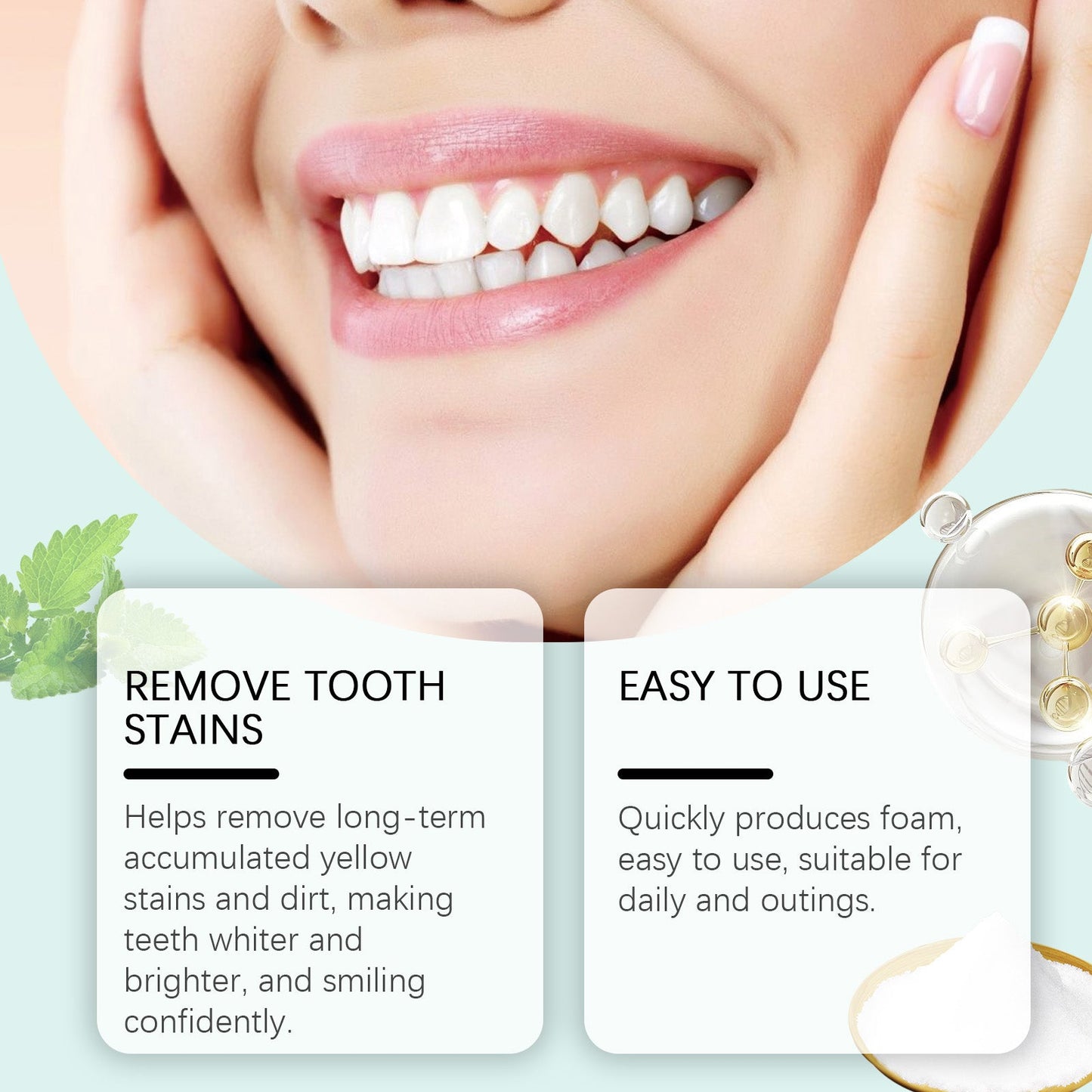 Oralhoe Mint Whitening Toothpaste Tablets Oral odor remover, breath freshener, portable toothpaste chewable tablets