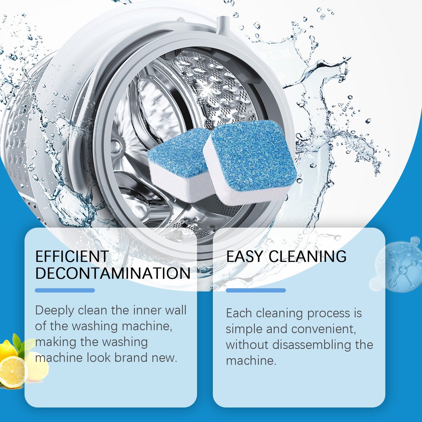 Jakehoe Washing machine cleaning tablets Cleaning, decontamination, odor removal, and fragrance-retaining roller cleaning tablets