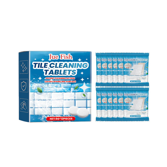 Jue-Fish Tile cleaning effervescent tablets Toilet and sink wall tile stain remover, descaler, and brightening cleaning tablets